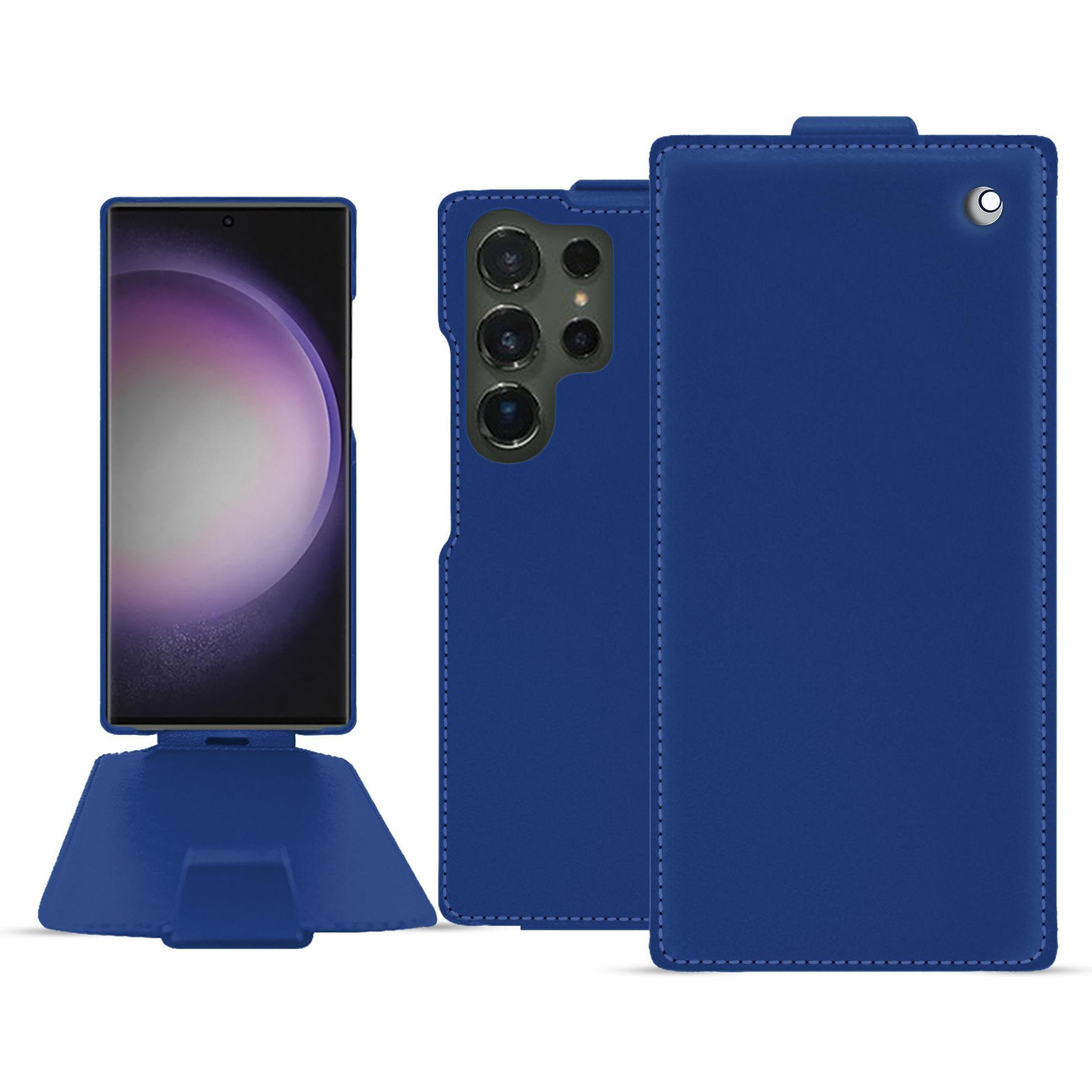 Noreve Lederschutzhülle vertikal (Samsung Galaxy S24 Ultra), Smartphone Hülle, Blau