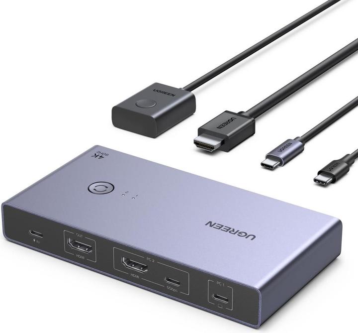 Produktbild Ugreen Przełącznik Switch KVM CM731 2w1 USB-C + HDMI