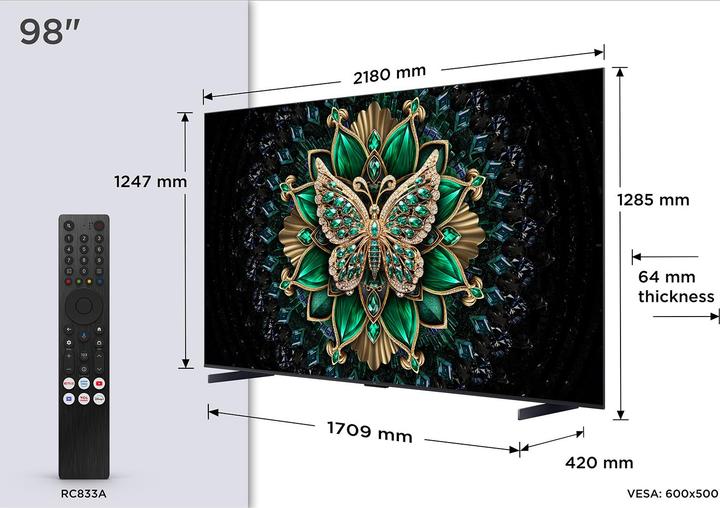 Actual product image TCL 98C6K (98", Mini-LED, 4K, 2025)