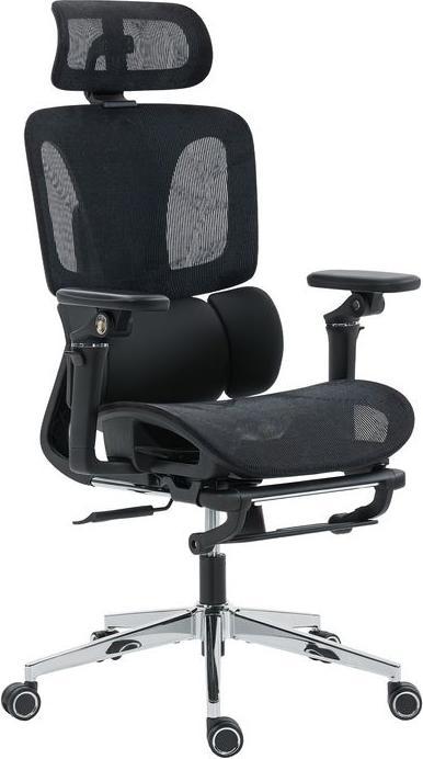 Image du produit Swisshandel24 Bürostuhl, ergonomisch, verstellbare Lenden- u. Kopfstütze, Schwarz (45 - 55 cm)