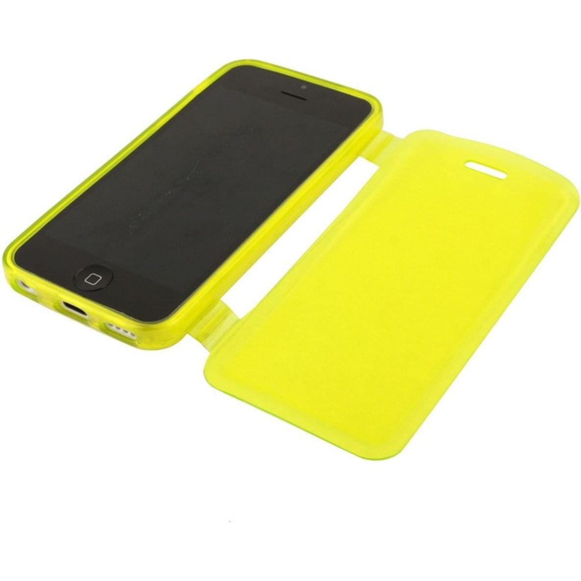 König Design Handyhülle Flip Quer für Handy iPhone 5c gelb (Apple iPhone 5c), Smartphone Hülle, Gelb