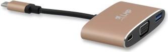 Actual product image LMP USB-C (m) to VGA & USB 3.0 (f) & USB-C charging Multiport Adapter, aluminium, gold *New (USB-C, VGA, 3.70 cm)