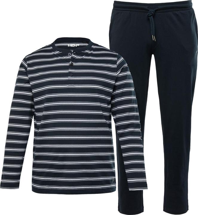 Produktbild Men+ Schlafanzug Bauchfit, Zweiteiler, Langarm-Henley, lange Hose Modern Fit (6XL)