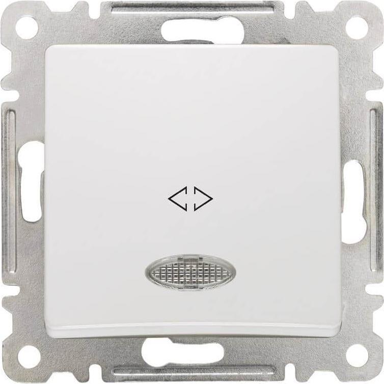 Makel, Interruttore luce + tapparelle, Lilium Natural Modul Kreuzschalter mit Beleuchtung weiss