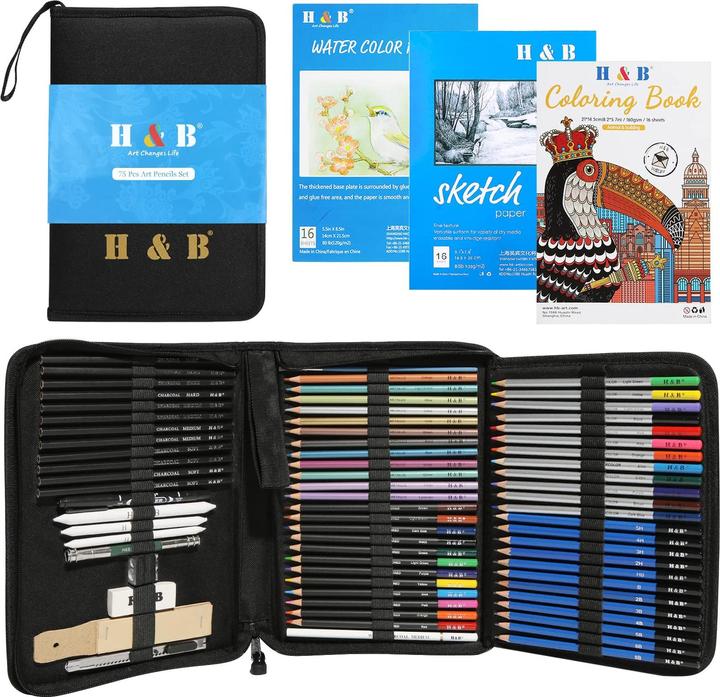 Produktbild H+B Zeichenstifte Set (75x)