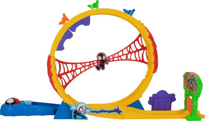 Actual product image Spiderman Spidey 61cm looping race track with exclusive diecast vehicle