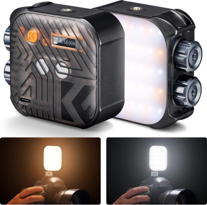 K&F Concept Dual Color Temperature LED Video Ligtht, Built-in 2000mA battery (Black) (Videoleuchte)