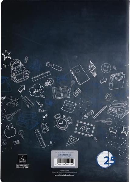 Actual product image Landré A4 2-fold-saddle stitching exercise book (A4, Lined, Hardcover)