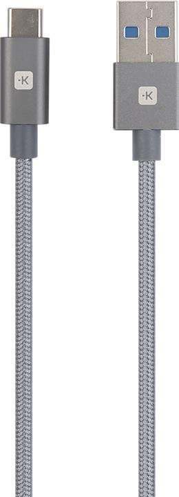 Image du produit Skross Câble USB Câble USB-C 3.0, Braiding, 1,20m space gray (1.20 m, USB 3.0, 36 W)