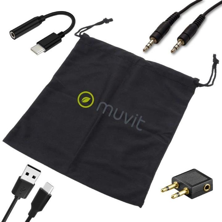 Actual product image Muvit Bluetooth-Kopfhörer Mchph0011 Schwarz (40 h, Cable, Wireless)