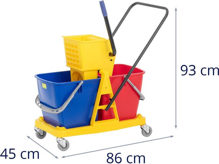 Produktbild Ulsonix Profi-Putzwagen Reinigungswagen mit Presse Wischwagen Wischeimer 2 Eimer 60 l (1 Stk.)