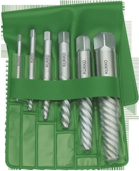 Produktbild Kukko Schraubenausdrehersatz Baureihe 49-0-S 6tlg. Schraubengewinde-D.3-45mm CV 4-kantantrieb Rolltasche