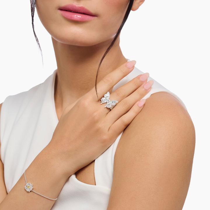 Immagine prodotto Thomas Sabo Cocktailring Schmetterling Butterfly Paradise mit Steinen Silber (52, 925 Argento)