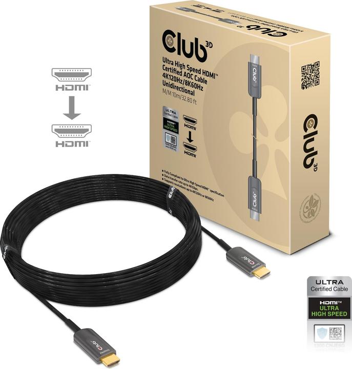 Immagine prodotto Club 3D HDMI (Typ A) — HDMI (Typ A) (10 m, HDMI, 2.1)