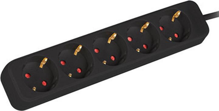 Actual product image Lanberg PS0-05F-0300-BK Extension Cable 5 AC Outputs Indoor (5 x, CEE 7/3, 3 m)