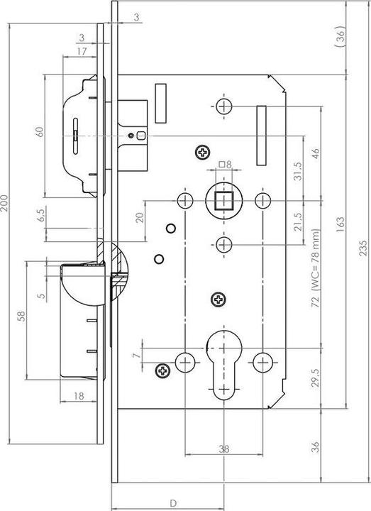 Immagine prodotto KFV Serrature d'infilare magnetiche 116 (Serratura a mortasa)