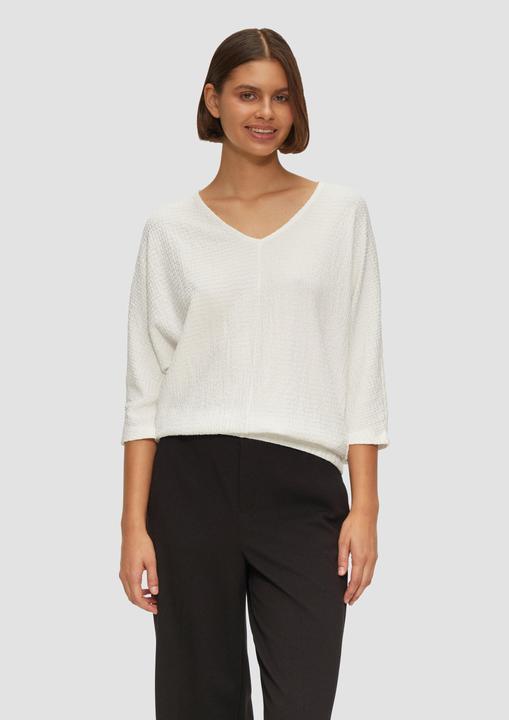 Actual product image S.Oliver T-Shirt Fein Strukturiertes Jerseyshirt mit 3/4-Fledermausärmeln (38)