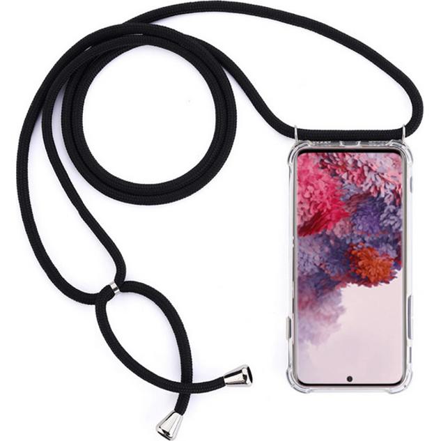 MU Style Hülle zum Umhängen, Handykette, Schwarz, Transparent