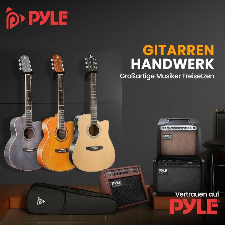 Actual product image Pyle Acoustic Electric Guitar and Amplifier Set (Acoustic guitar set, Back and sides: lime wood, Fingerboard: Synthetic wood, Top: spruce wood)