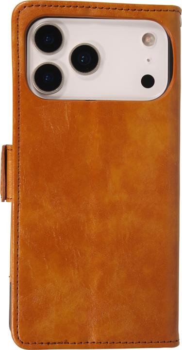 Produktbild PhoneLook Leder Tasche Flip Wallet mit Akzentstreifen & Kartenhalter Hellbraun (Apple iPhone 17 Pro Max)