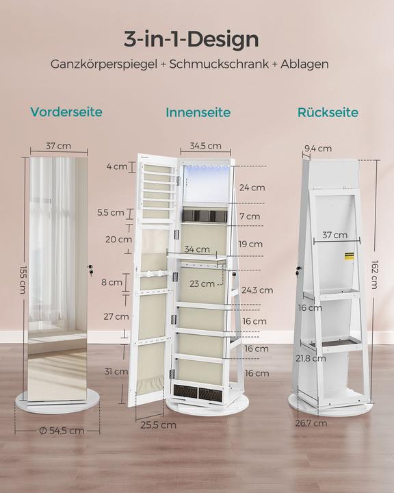 Immagine prodotto Songmics Mathilde (54.50 x 54.50 x 162 cm)