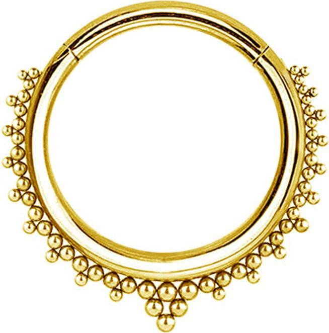 Actual product image Star Piercing Ear Weight Segment Ring Foldable Gold Plated Balls Triangles (without brass, Surgical steel 316L)