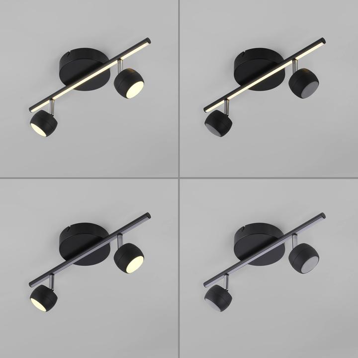 Produktbild Just Light LED-Deckenleuchte 11401-18, 10,60W, 3000K, 1225lm, warmweiss, IP20, schwarz (1225 lm)