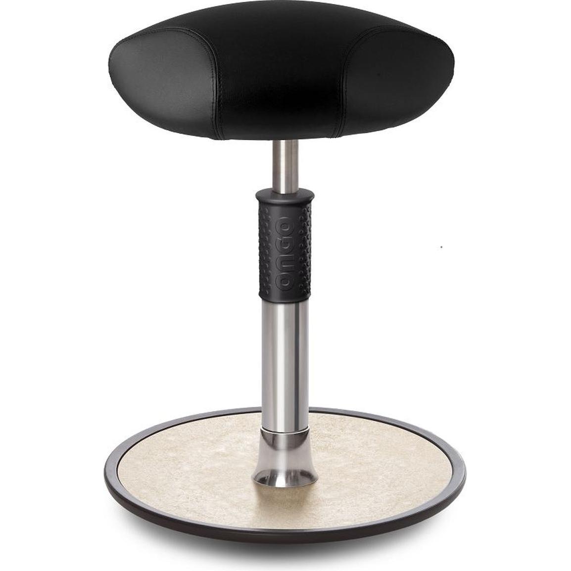 Ongo, Bürostuhl, Sitz- Stehhocker Free Regular Triangel skai Kunstleder schwarz chrom /creme