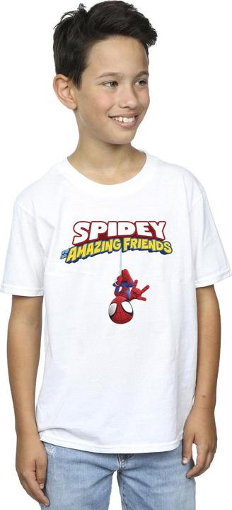 Actual product image Boys Spider-Man Hanging Upside Down T-Shirt (140, 146)
