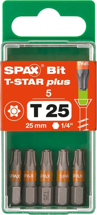 Actual product image Spax BIT T-STAR PLUS T25 25mm S (Hexagon socket TX)