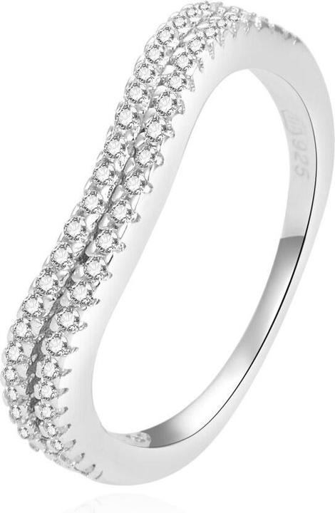 Actual product image Beneto Modern silver ring with AGG230 zircons - Circuit: 56 mm (L) (56)