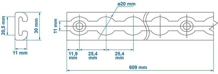 Actual product image ProPlus Lashing rails set 6 pieces