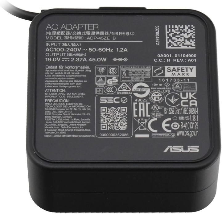 Produktbild ASUS AC Adapter 19V 45W Barrel Tip includes power cable (45 W)