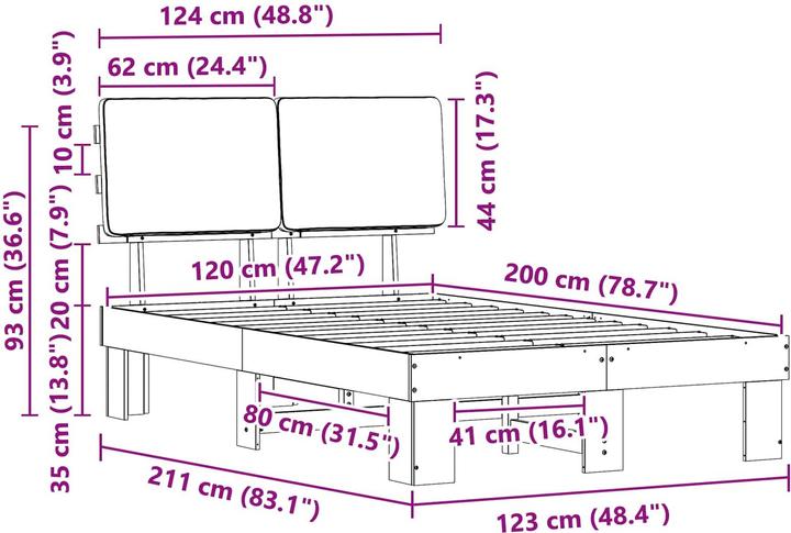 Image du produit vidaXL Bettrahmen (120 x 200 cm)