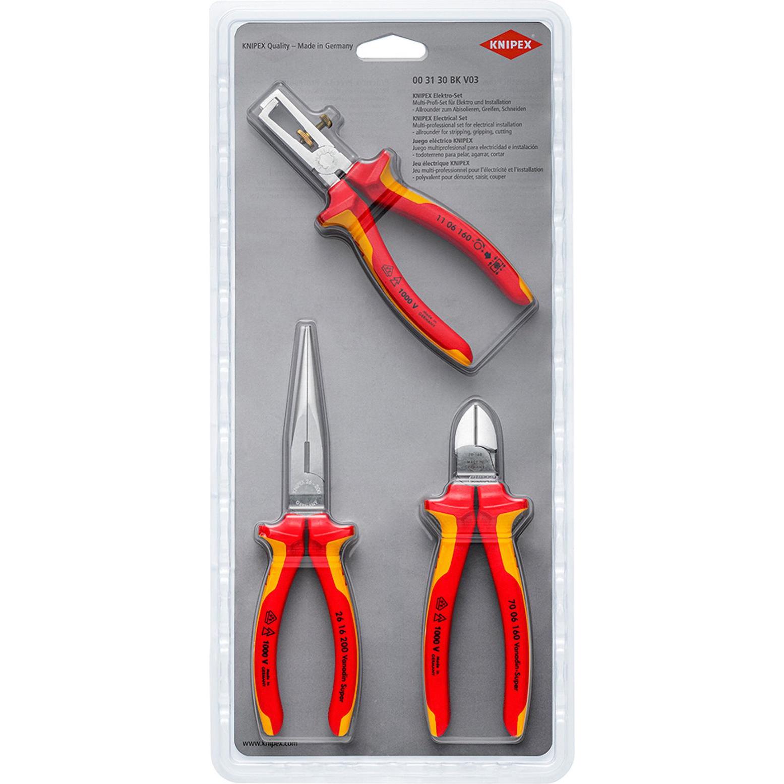 Knipex, Bolzenschneider + Seitenschneider, VDE Elektro-Set 3-teilig (400 mm)
