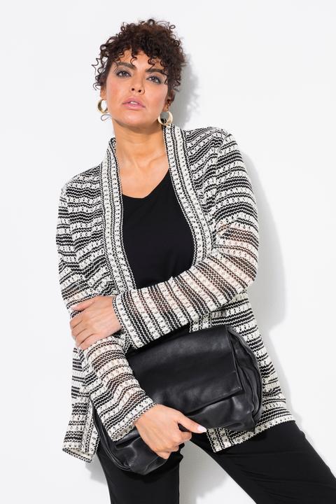Produktbild Ulla Popken Strickjacke, Strick-Streifen, offene Jacke, Langarm (42, 44)