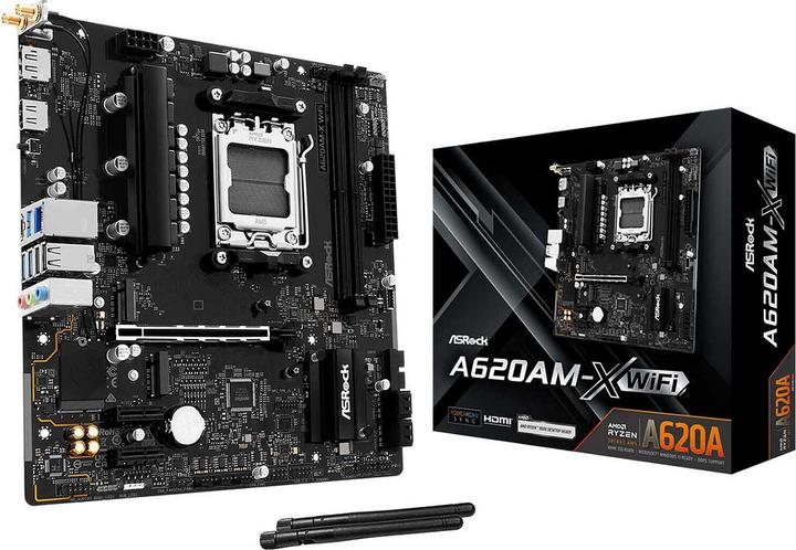 Image du produit AsRock A620AM-X WiFi AM5 mATX HDMI/DP DDR5 (AM5, AMD A620, mATX)