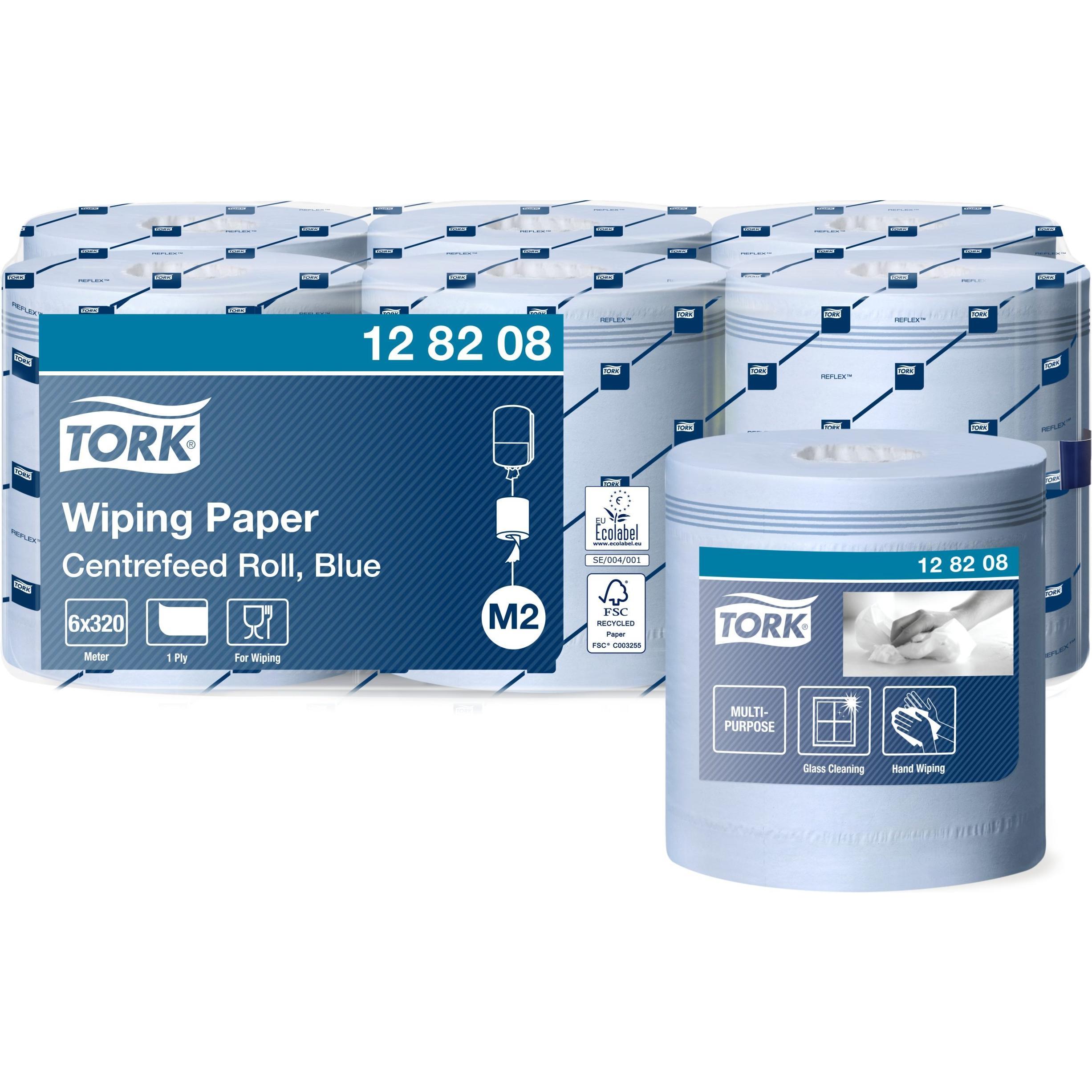 Thumbnail - Tork Wiping Paper Centre Blue 6x320, Haushaltspapier, Blau