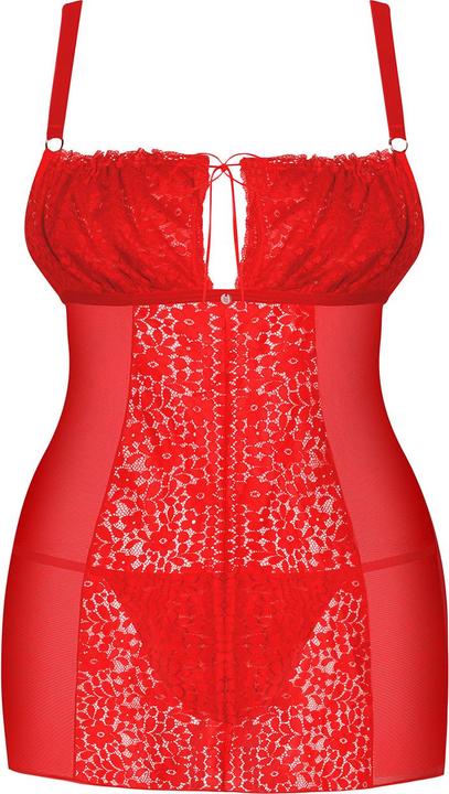 Produktbild Obsessive Babydoll mit Spitze und Rückenschnürung plus String (4XL, 5XL)