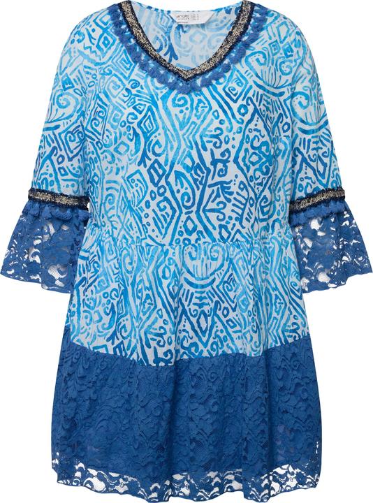 Actual product image Angel of Style A-Line Voile Tunic with All-Over Print and Lace Frills (48)