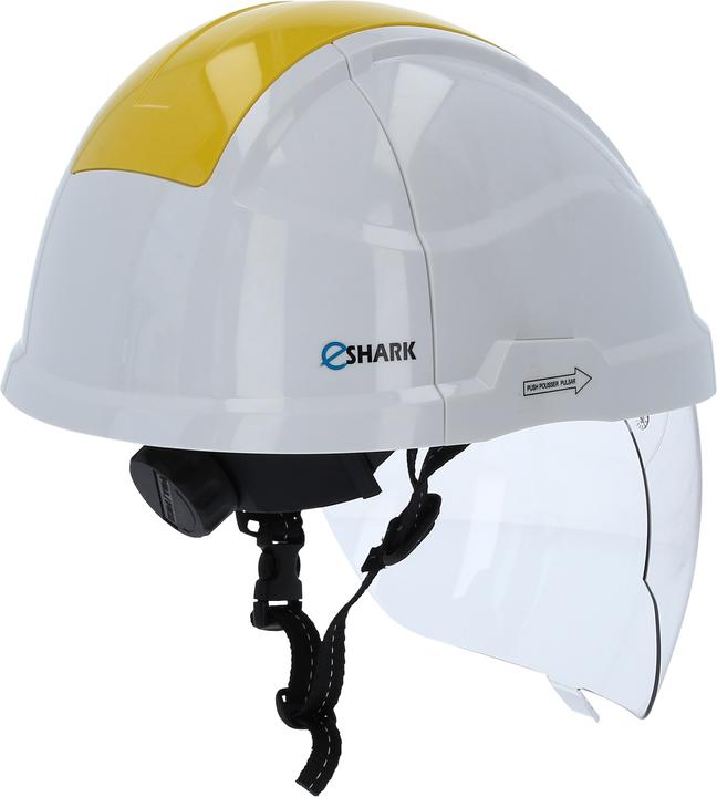 Actual product image KS Tools Work safety helmet with face protection, yellow (53 - 63 cm)