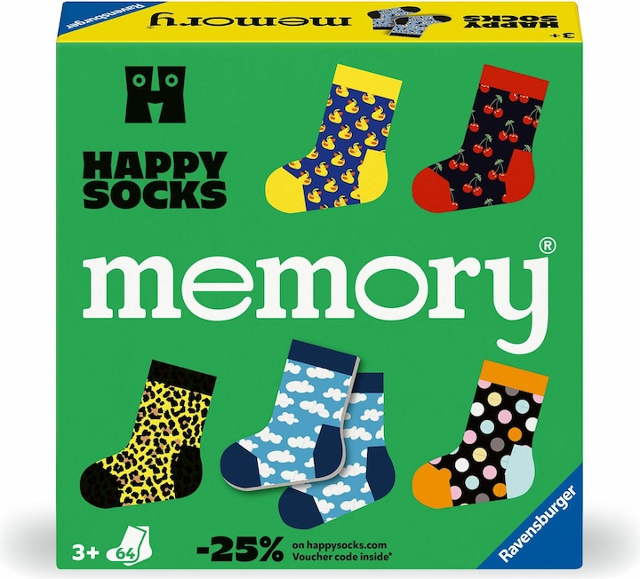 Produktbild Ravensburger 24702 memory® Happy Socks. Der Spieleklassiker in Kooperation mit Happy (Multilingual)