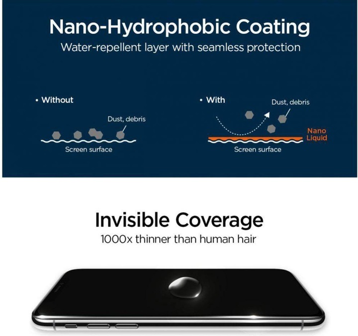 Actual product image Spigen Glass.tR Nano Liquid (1 Piece, Samsung Galaxy S9)