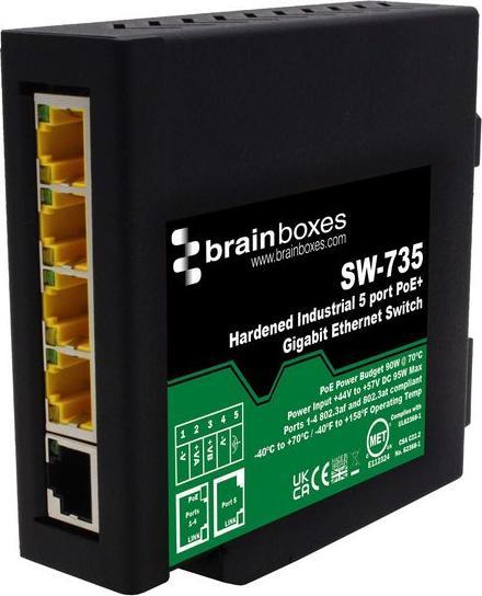 Productafbeelding Brainboxes Geharde industriële 5-poorts (5 ports)