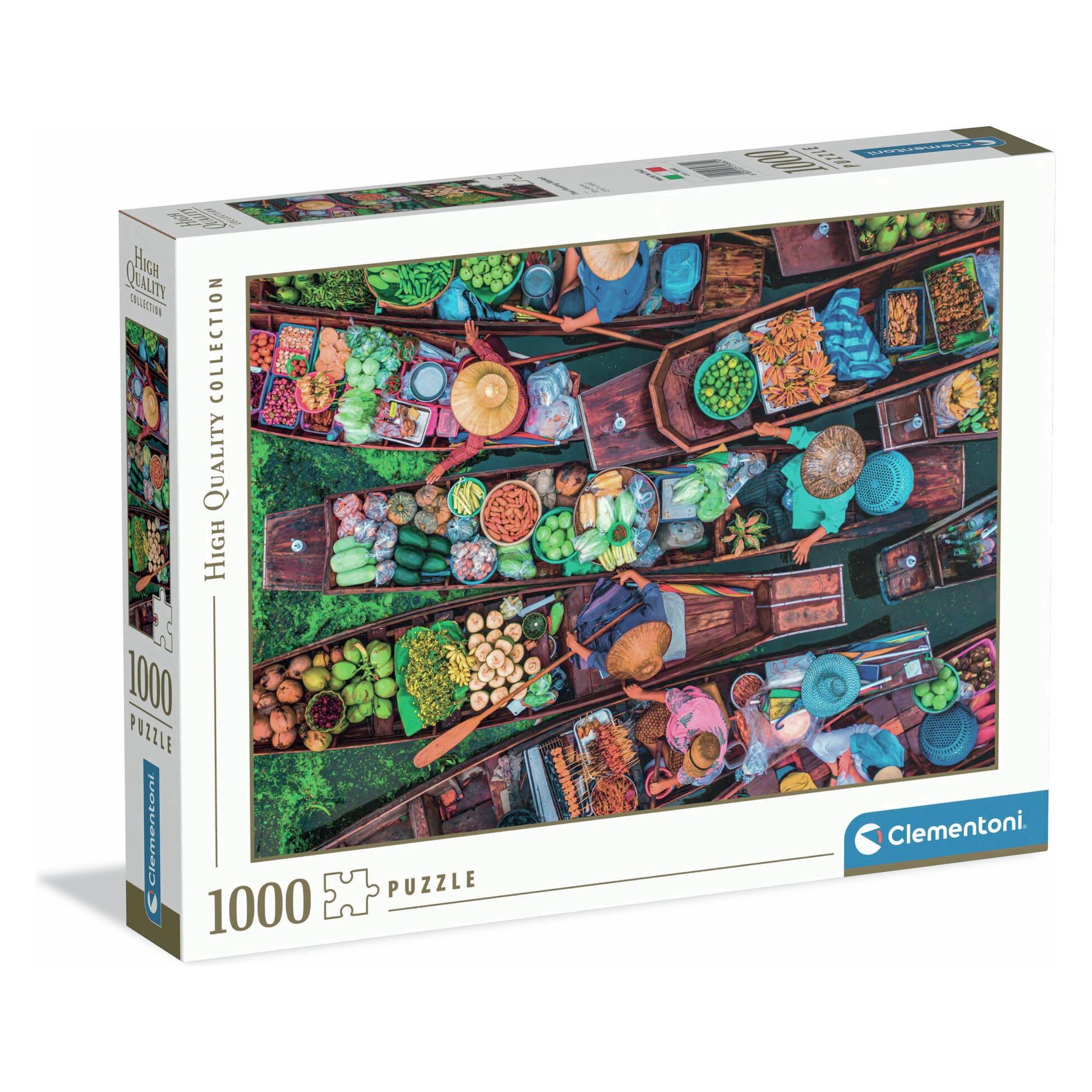 Clementoni Puzzel 1000 Hq Thaise Drijvende Markt (1000 onderdelen)