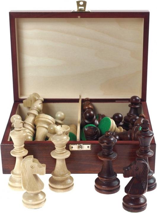 Actual product image Holzecke Chess Case Brown With Chess Pieces No. 6