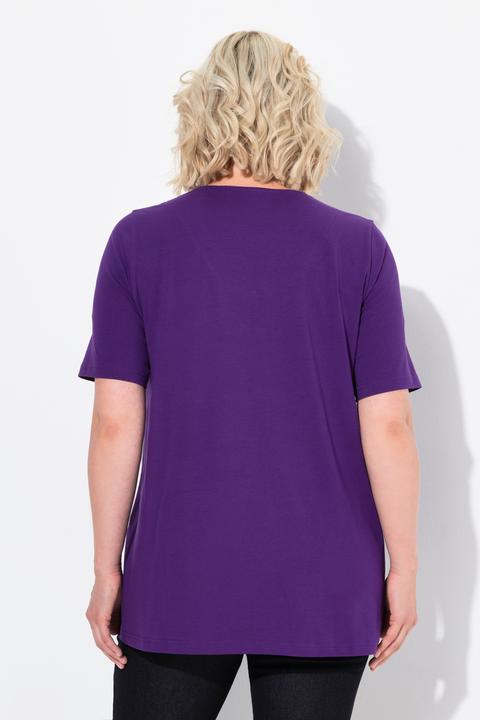 Actual product image Ulla Popken Essential Notch Neck Stretch Tee (62)