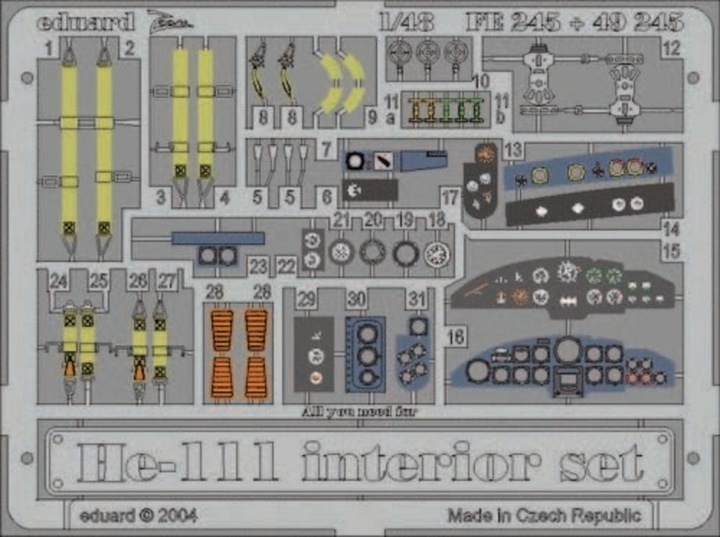 Actual product image Eduard Heinkel He 111, Interior set