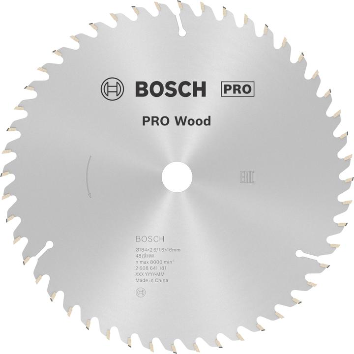 Image du produit Bosch Professional Zubehör Lame de scie circulaire PRO Wood, 184 x 2.6 x 16 mm