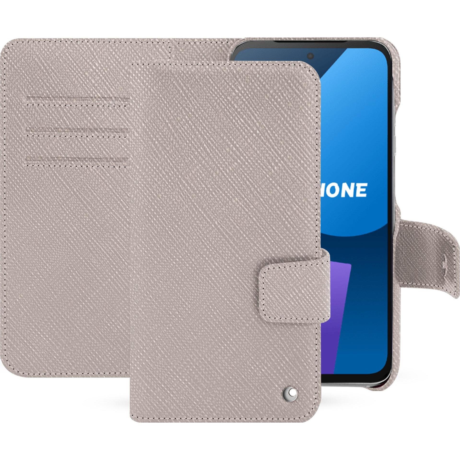Noreve Lederschutzhülle Fairphone 5 (Fairphone 5), Smartphone Hülle, Beige